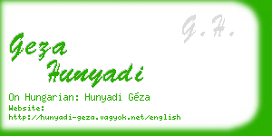 geza hunyadi business card